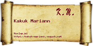 Kakuk Mariann névjegykártya