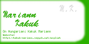 mariann kakuk business card